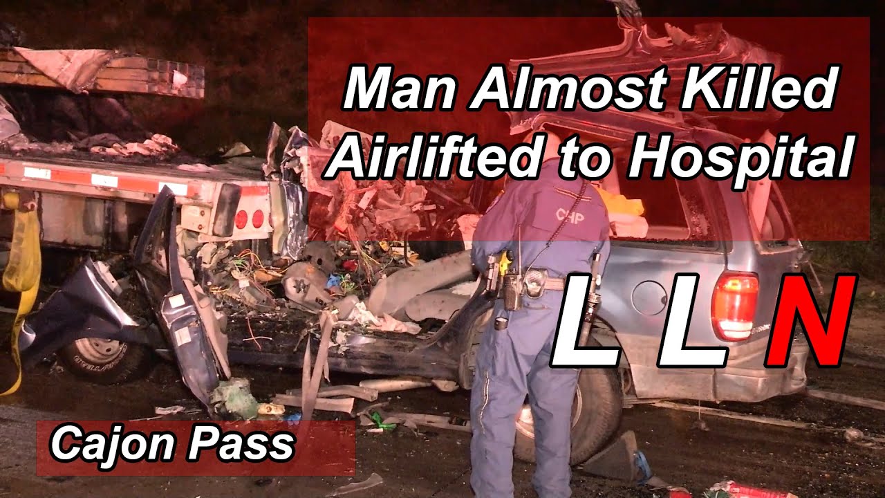 A Man is Lucky To Be Alive After Bad Crash on 15 Freeway on the Cajon Pass *Parts Graphic For Some*